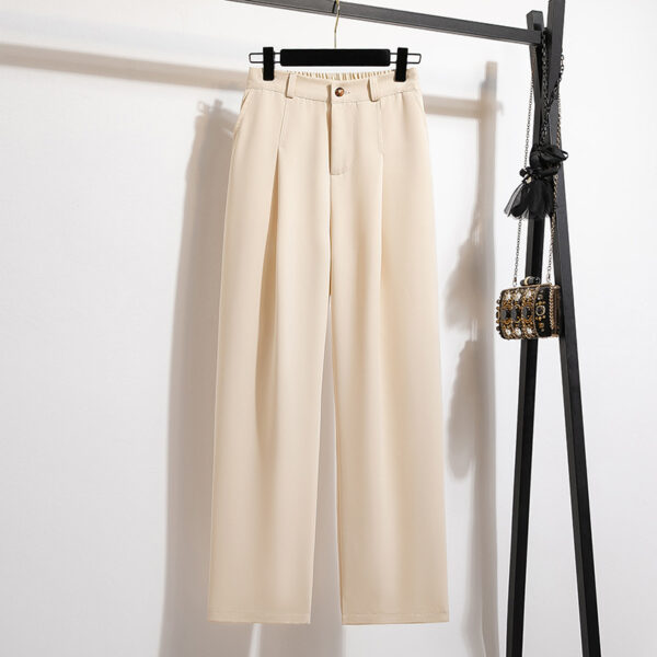 Wide Leg Women's High Waist Loose Straight Suit Pants - Image 3