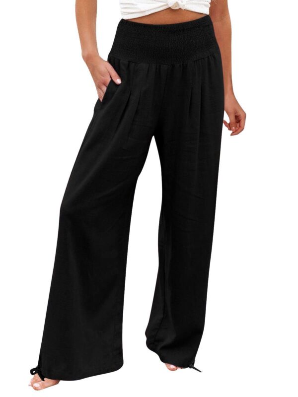 Drawstring Pants With Loose Legs - Image 3