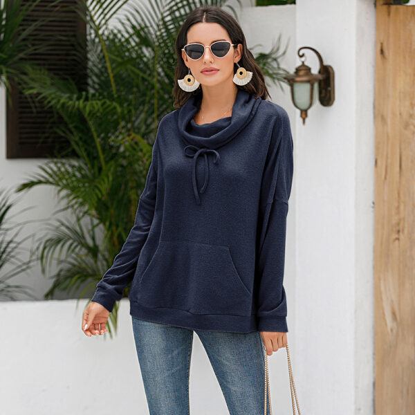 Women's Cashmere Loose Long Sleeve Solid Color Pullover Sweater - Image 2