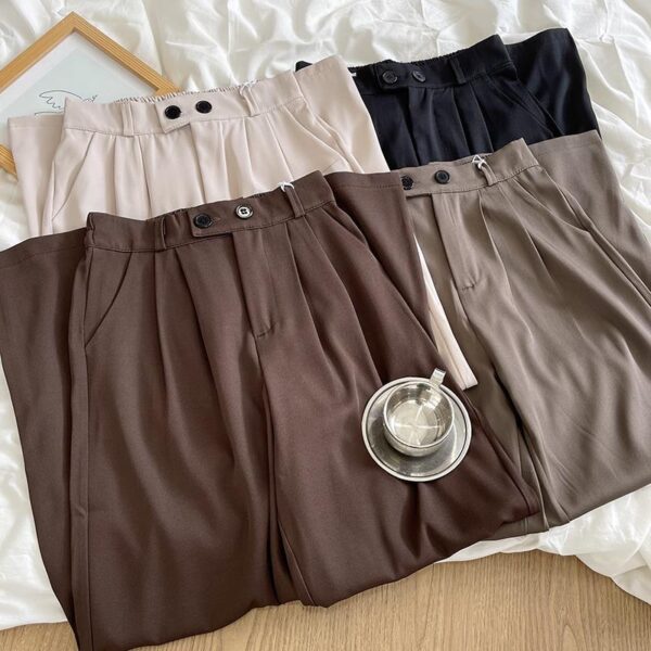 Twill TR Fabric Retro Solid Color Suit Trousers - Image 5