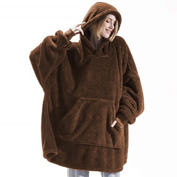 Winter Hoodie Sweatshirt With Big Pocket Women Hooded Tops Clothes - Image 4