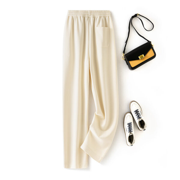 Autumn And Winter New Soft Glutinous Wool Straight Elastic Waist Long Sweatpants - Image 2