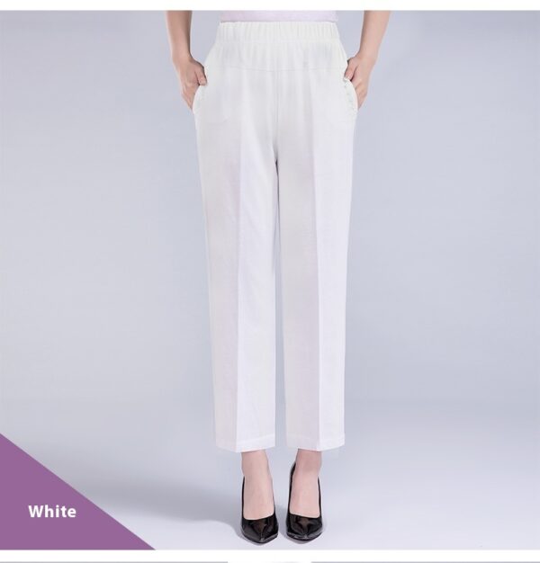 Summer Thin Ice Silk Casual Pants High Waist Elastic Plus Size - Image 4
