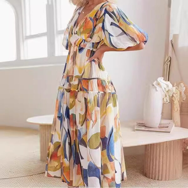 Women's Pleating Beach Flowy Dress - Image 3