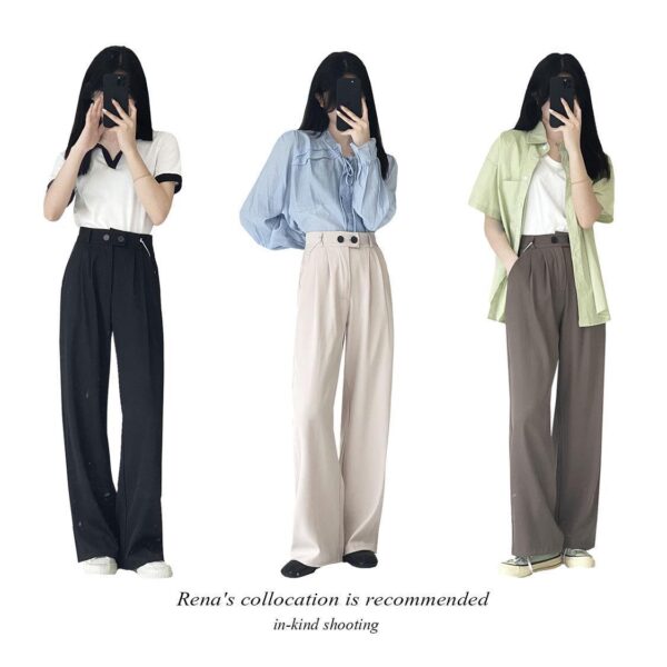Twill TR Fabric Retro Solid Color Suit Trousers - Image 6