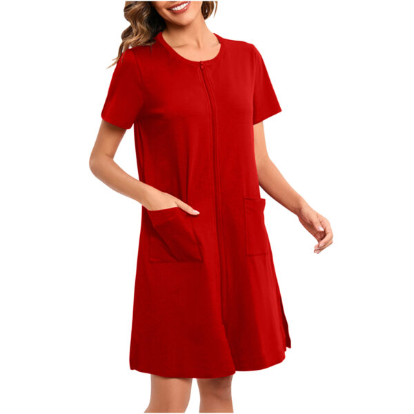 Loose Short-sleeved Plus Size Robe - Image 9