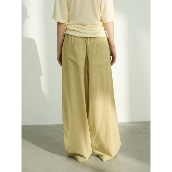 Design Elastic Waist Stone Washed Tencel Matte Casual Trousers - Image 5