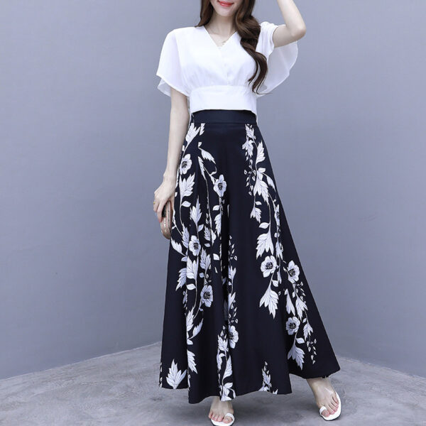 Loose High Waist Slimming Printed Wide-leg Pants - Image 2
