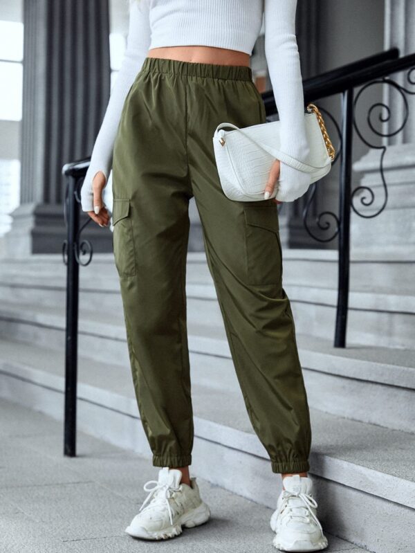 New Cargo Pants Fashion Casual Multi-pocket Elastic Waist Pencil Pants For Women - Image 2