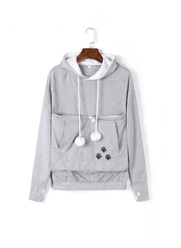 Cute Hoodies Pullover Sweatshirts With Pet Pocket For Cat Clothes Winter Women - Image 7