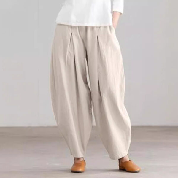 Women's Simple Casual Cotton And Linen Harem Wide-leg - Image 4