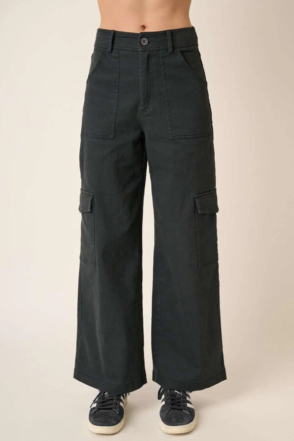 Mittoshop Wide Leg High Waist Pants With Cargo Pockets