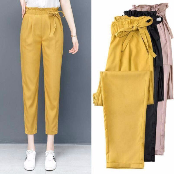 Slim Feet Cropped Tappered Harem Casual Pants - Image 6