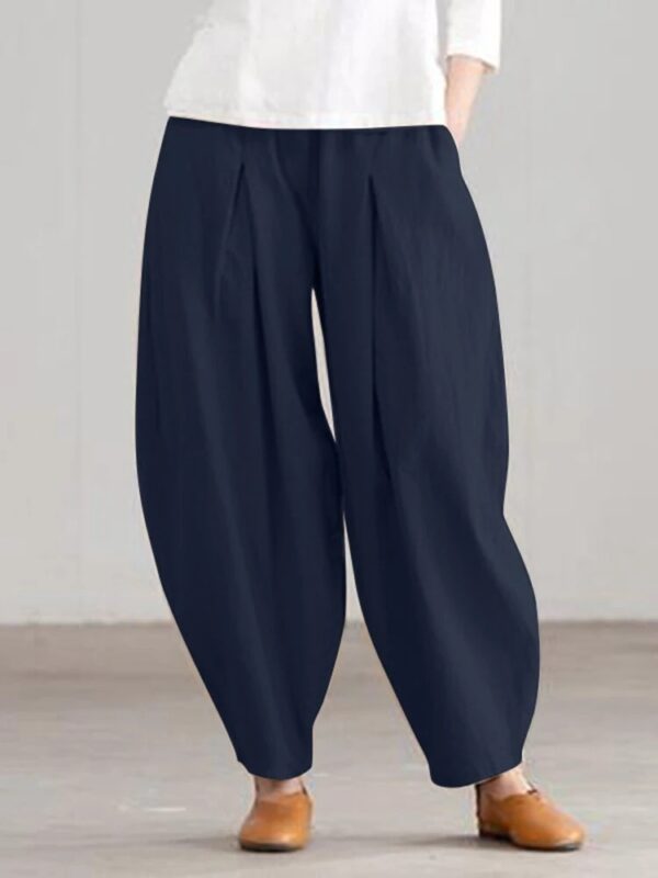 Women's Simple Casual Cotton And Linen Harem Wide-leg - Image 3