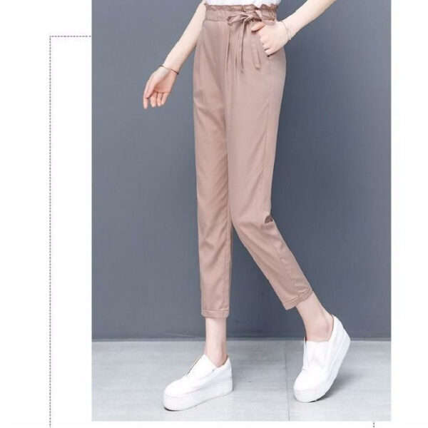 Slim Feet Cropped Tappered Harem Casual Pants - Image 5