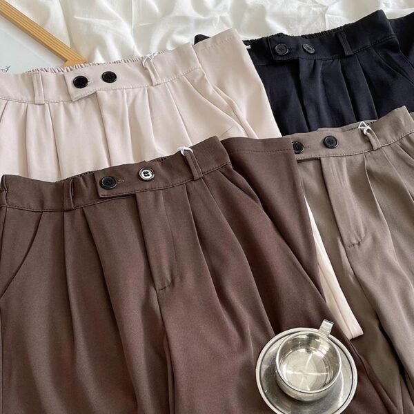 Twill TR Fabric Retro Solid Color Suit Trousers - Image 4