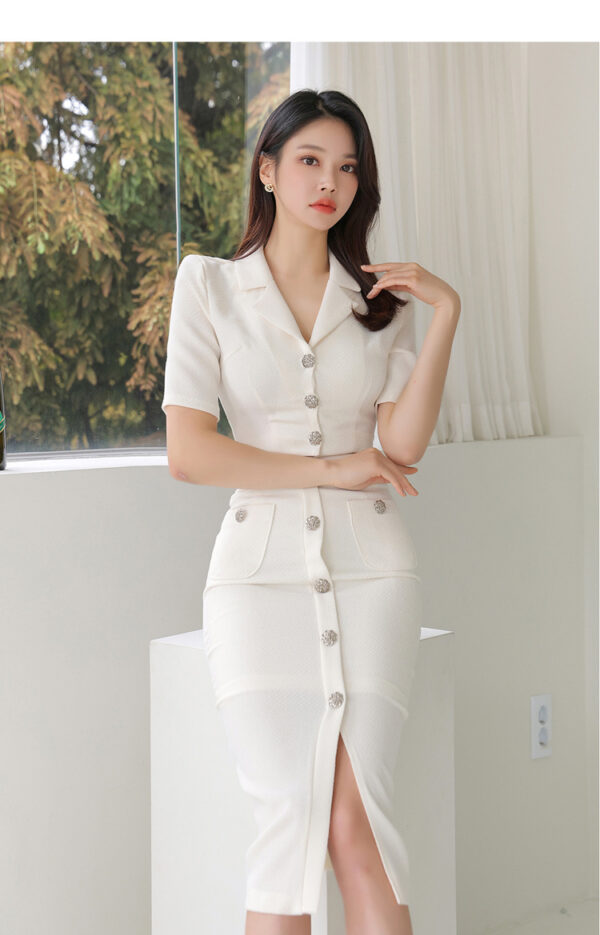 Women's New Socialite Slim Fit Suit Collar Two-piece Set - Image 6
