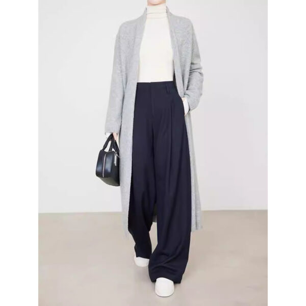 Draped Suit Pants Maillard Wide-leg Pants - Image 3