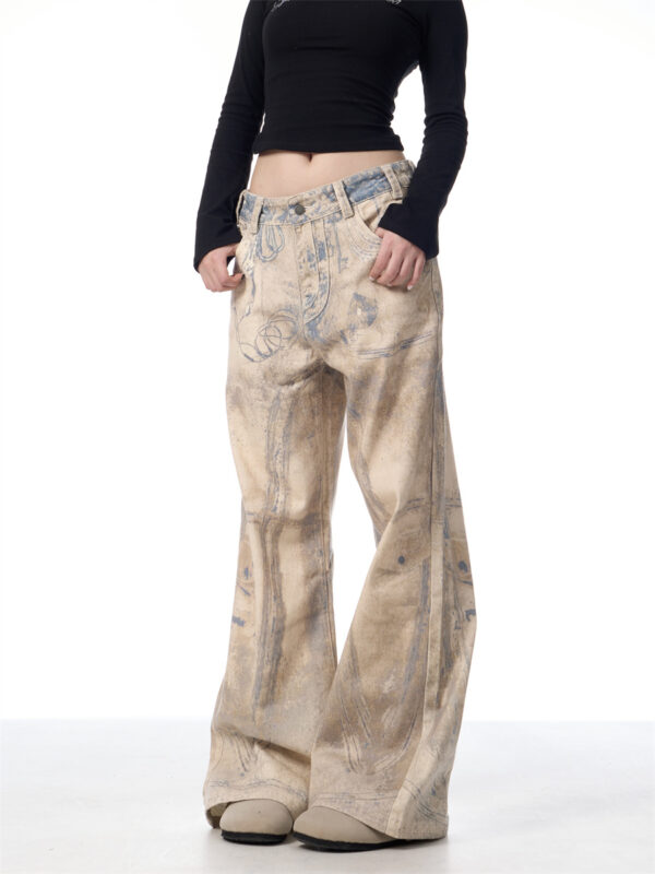 Retro 3D Printing Laser Full Printed Washed Jeans - Image 8
