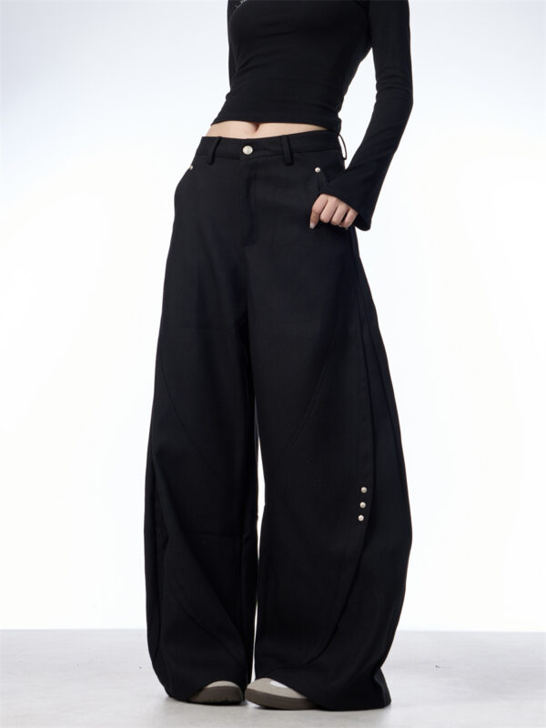 Stitching Machete Casual Pants Women's Wide-leg Trousers - Image 3