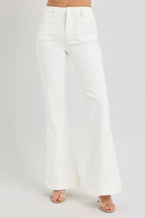 RISEN Full Size High Rise Front Patch Pocket Flare Jeans - Image 4