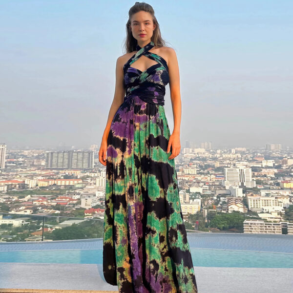 Tie-dye Sling Backless Dress Women's Strap - Image 3
