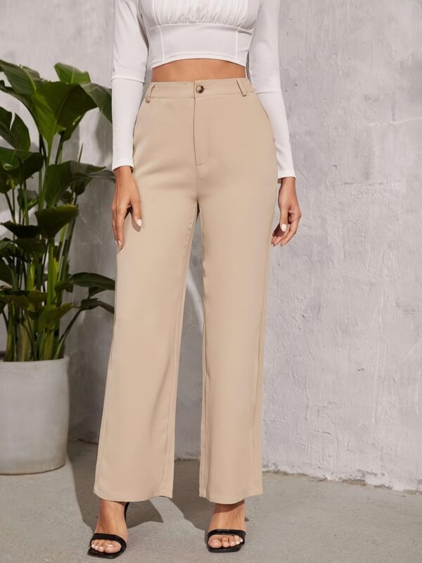 Wide Leg Draping Effect Commuter Loose Trousers - Image 5