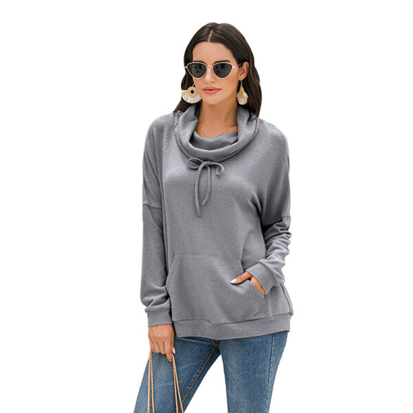 Women's Cashmere Loose Long Sleeve Solid Color Pullover Sweater - Image 3