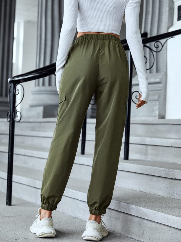 New Cargo Pants Fashion Casual Multi-pocket Elastic Waist Pencil Pants For Women - Image 7