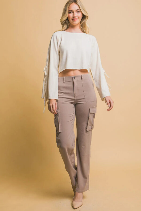 Love Tree High Rise Cargo Pants With Pockets - Image 2