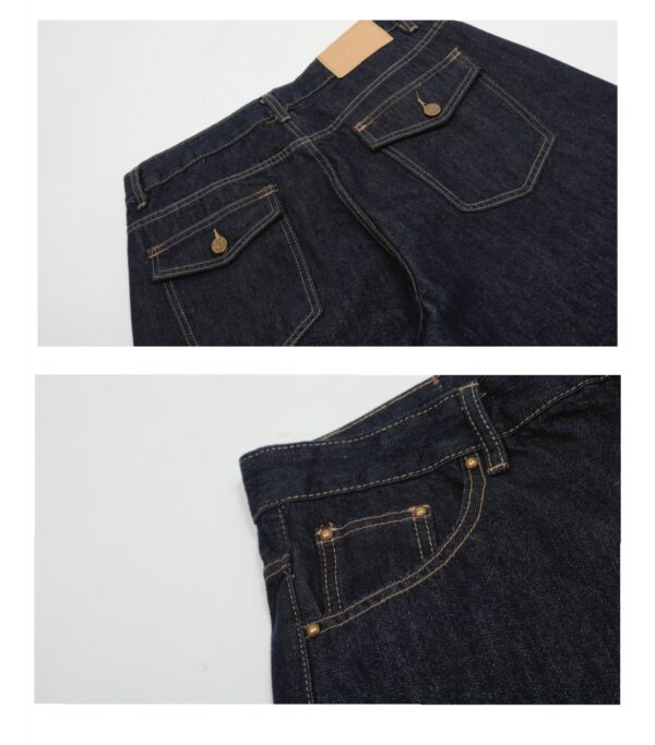 American Retro Wide Leg Dark Blue Jeans - Image 2