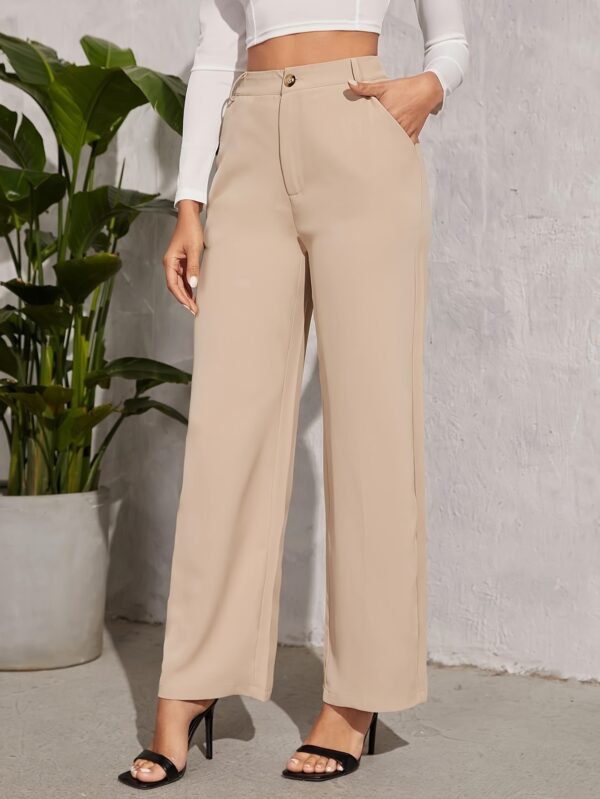 Wide Leg Draping Effect Commuter Loose Trousers - Image 8