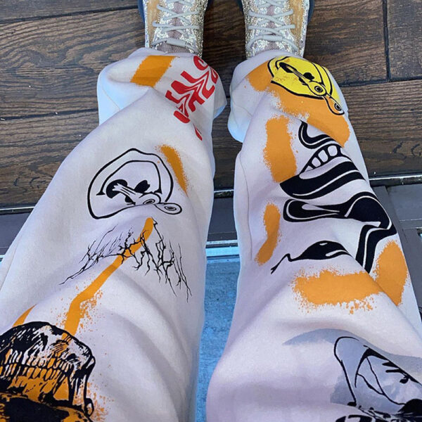 Women's Pants Skull Element Trend Printing Plus Velvet - Image 6