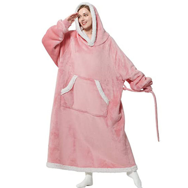 Winter Hoodie Blanket With Button Design Warm Home Clothes Women Men Oversized Pullover - Image 7