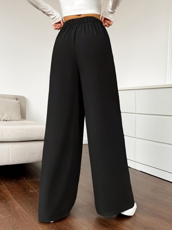 Elegant High Waist Wide Leg Straight Casual Pants - Image 2