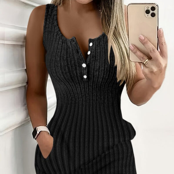 Sunken Stripe Slim Fit Dress Women - Image 7