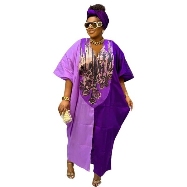 Ethnic Style Loose Plus Size Color-matching Dress - Image 7