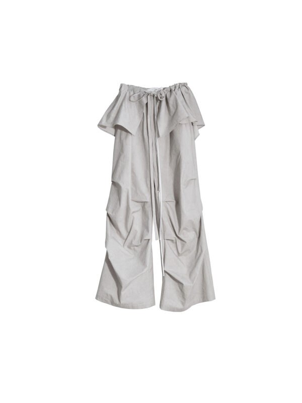 Washed Dirty Dyed Cotton Two-piece Removable Flounced Skirt Swing Casual Pants - Image 3