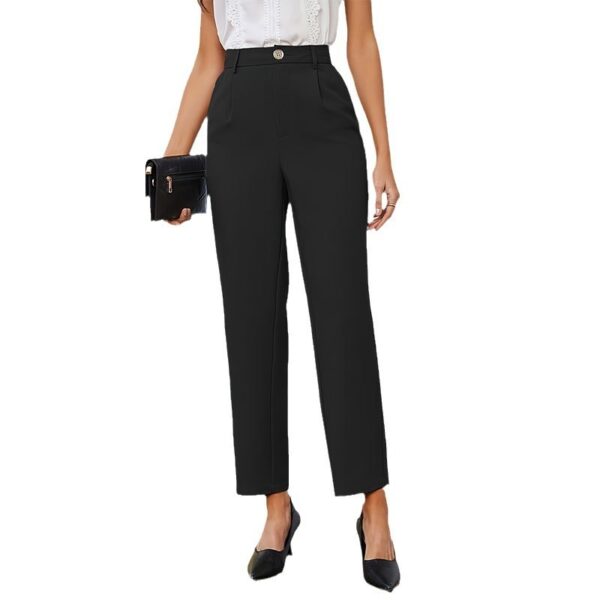 Woven Elastic Waist Straight Anti-wrinkle Suit Pants - Image 4