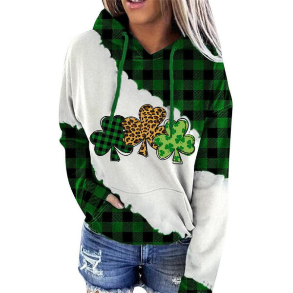 Women Sweatshirts Lucky Grass Print Streetwear Sweatshirts Hoodie Pullover Loose Casual Hooded Tops Clothes - Image 2