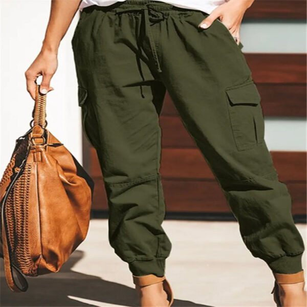 Women Pants Sweatpants Pockets Elastic Waist Jogger Pants Lounge Trousers - Image 5