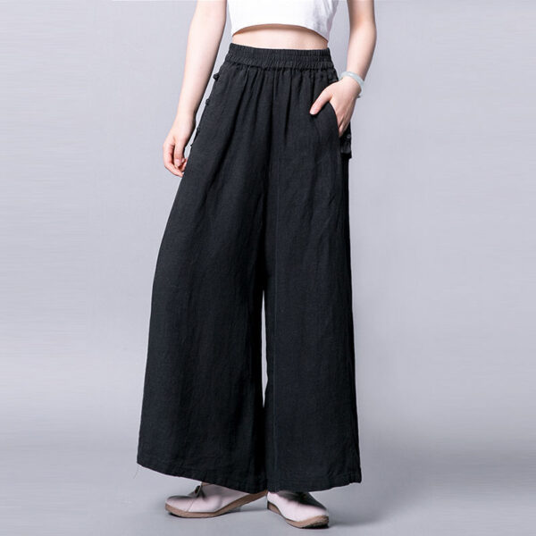 Women's Cotton And Linen Thin Wide-leg Pants - Image 8