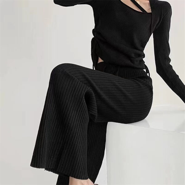 Women's High Waist Slimming Soft Knitted Trousers - Image 3