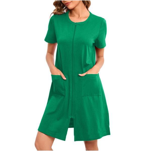 Loose Short-sleeved Plus Size Robe - Image 4