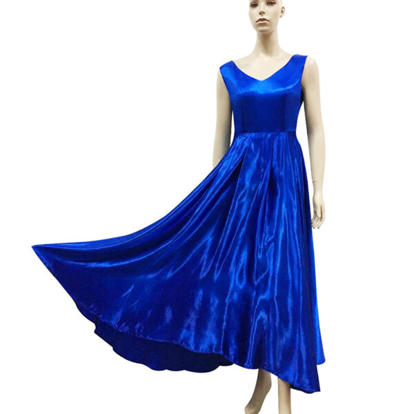 Deep V Neck Sleeveless Backless Bow Ball Evening Dress - Image 2