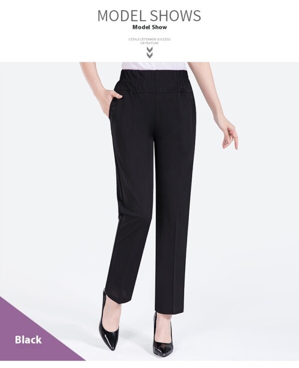 Summer Thin Ice Silk Casual Pants High Waist Elastic Plus Size - Image 5
