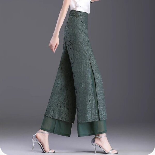 Chinese Style Split Pants Thin High Waist Loose - Image 7
