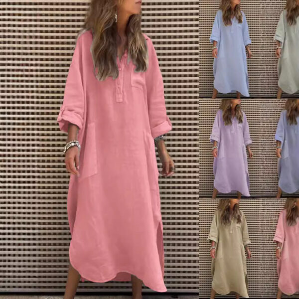New Autumn And Winter Elegant Solid Color Irregular Dress