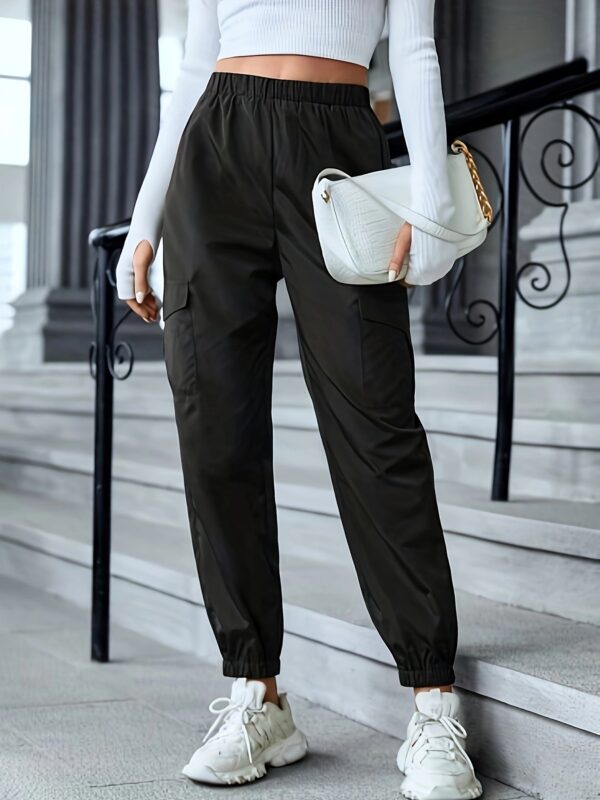 New Cargo Pants Fashion Casual Multi-pocket Elastic Waist Pencil Pants For Women - Image 8