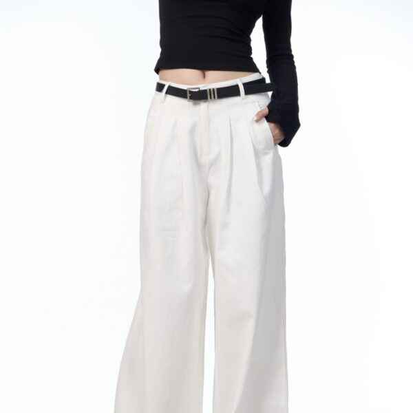 High Street Retro Loose Straight-leg Wide-leg Pants - Image 5